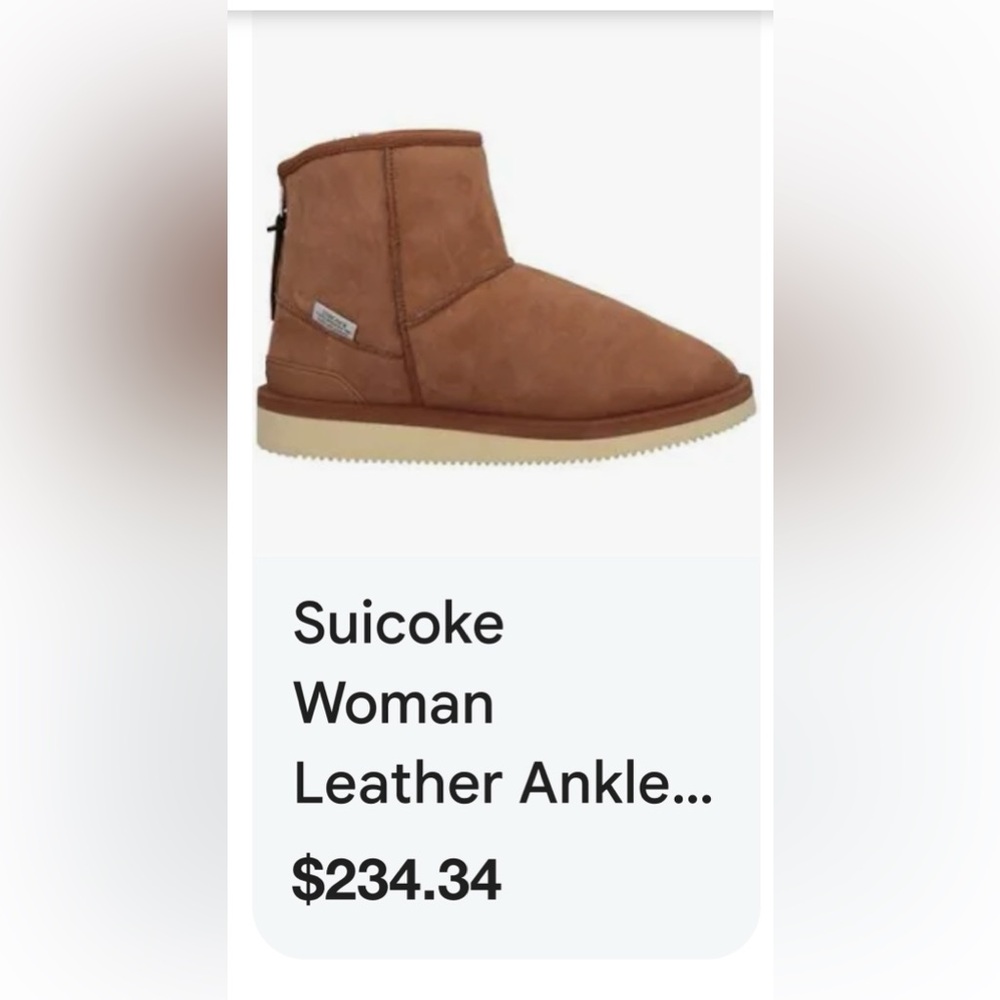 Suicoke Women's Tan Leather Winter Boots